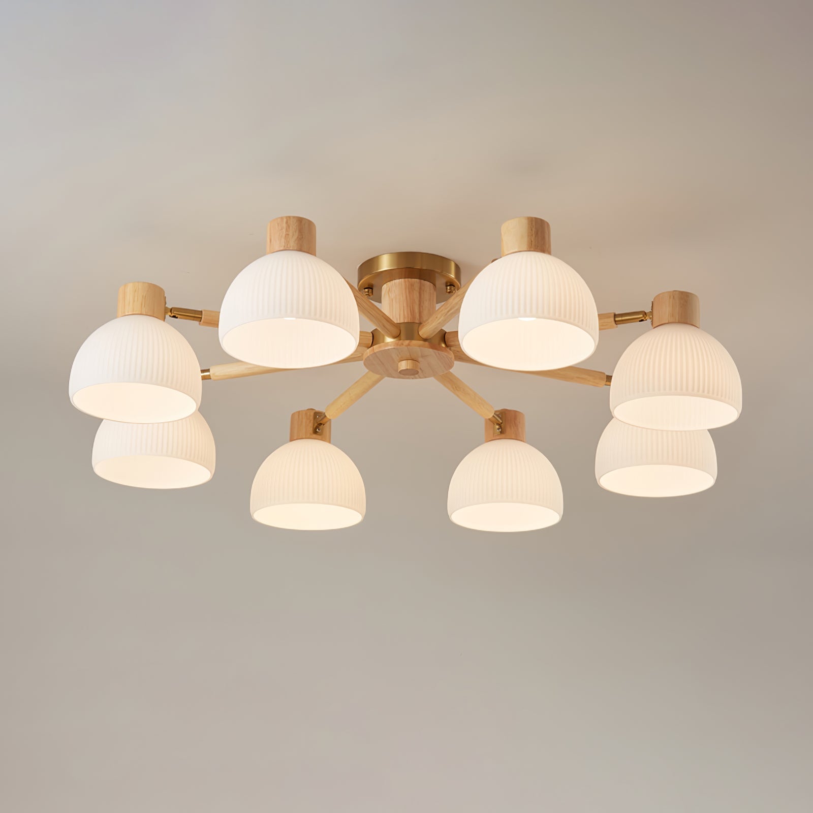 IgniteFlare™ Deckenleuchte – Industrieller Holz-Glas Kronleuchter mit warmem Licht