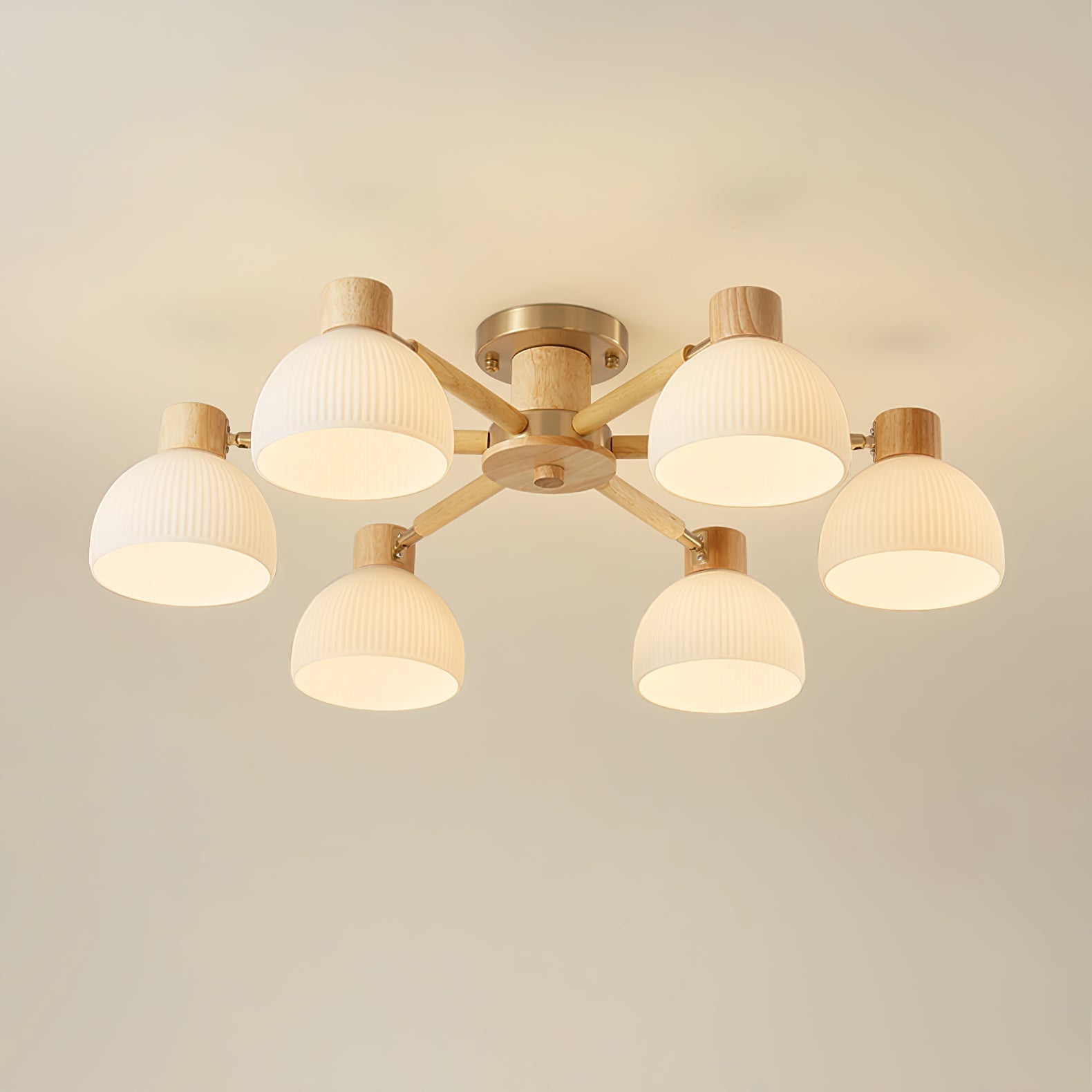 IgniteFlare™ Deckenleuchte – Industrieller Holz-Glas Kronleuchter mit warmem Licht