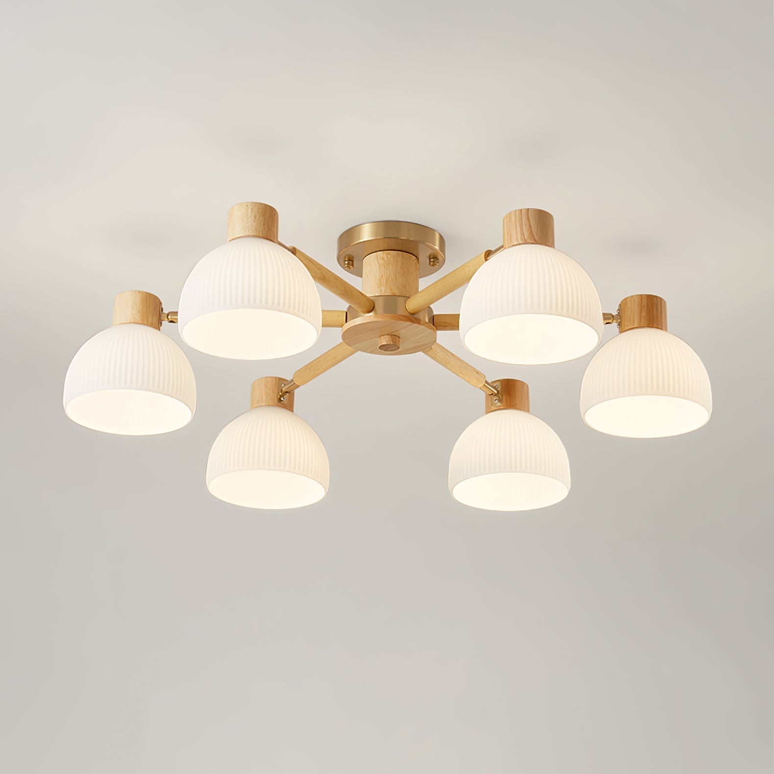 IgniteFlare™ Deckenleuchte – Industrieller Holz-Glas Kronleuchter mit warmem Licht