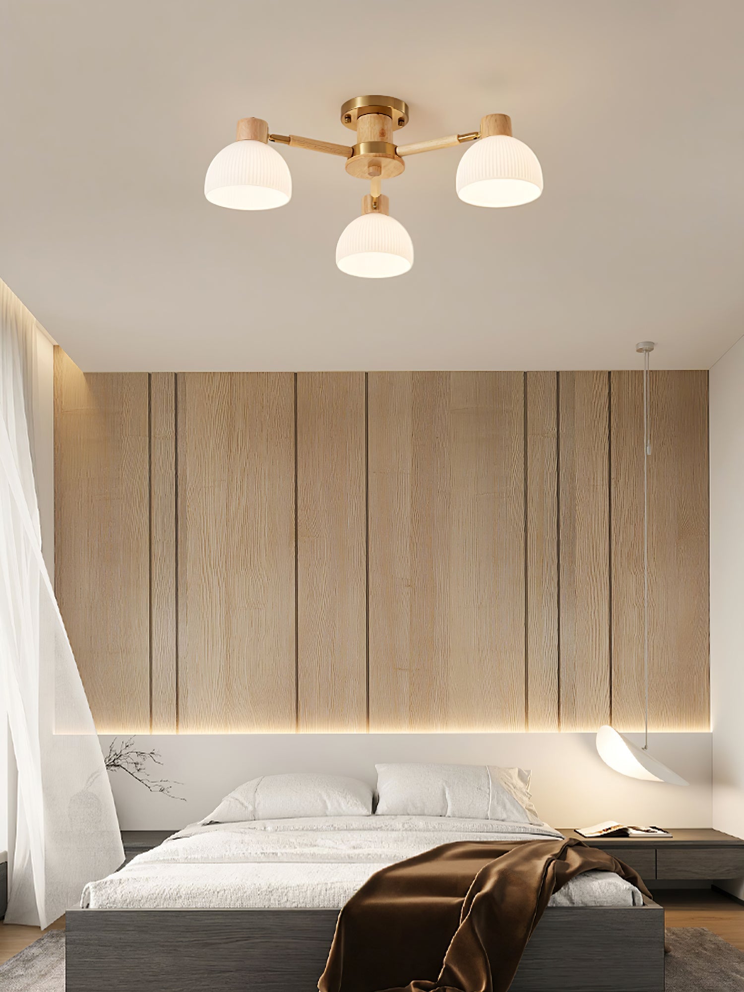 IgniteFlare™ Deckenleuchte – Industrieller Holz-Glas Kronleuchter mit warmem Licht