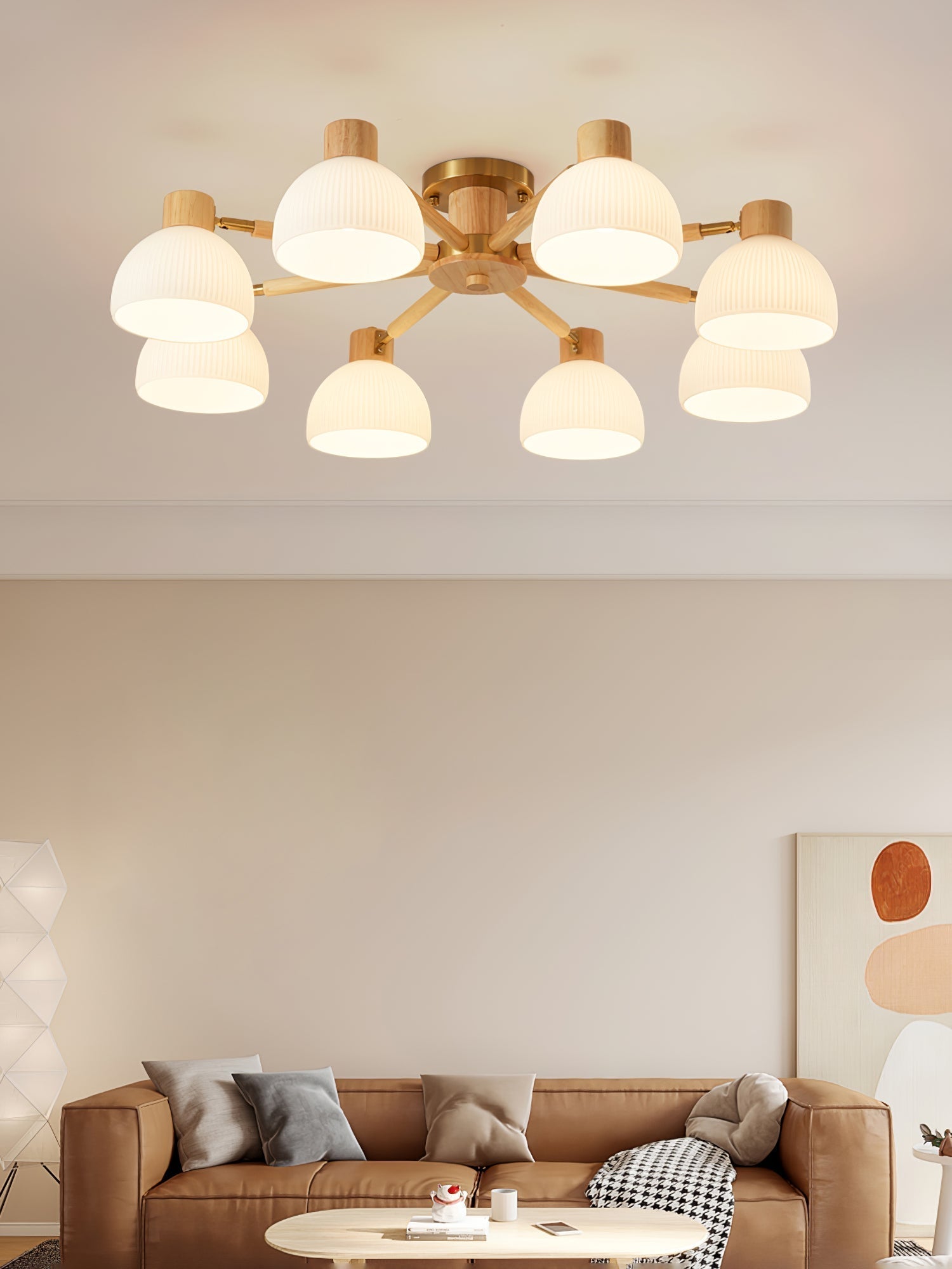 IgniteFlare™ Deckenleuchte – Industrieller Holz-Glas Kronleuchter mit warmem Licht