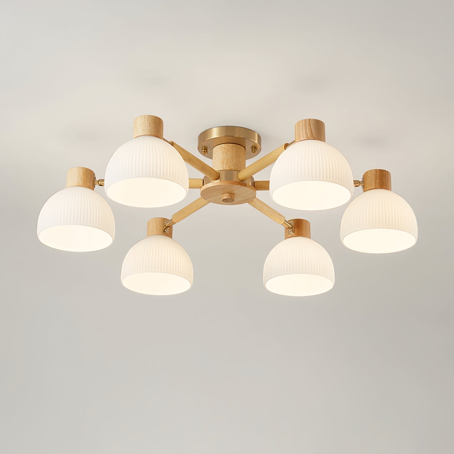 IgniteFlare™ Deckenleuchte – Industrieller Holz-Glas Kronleuchter mit warmem Licht