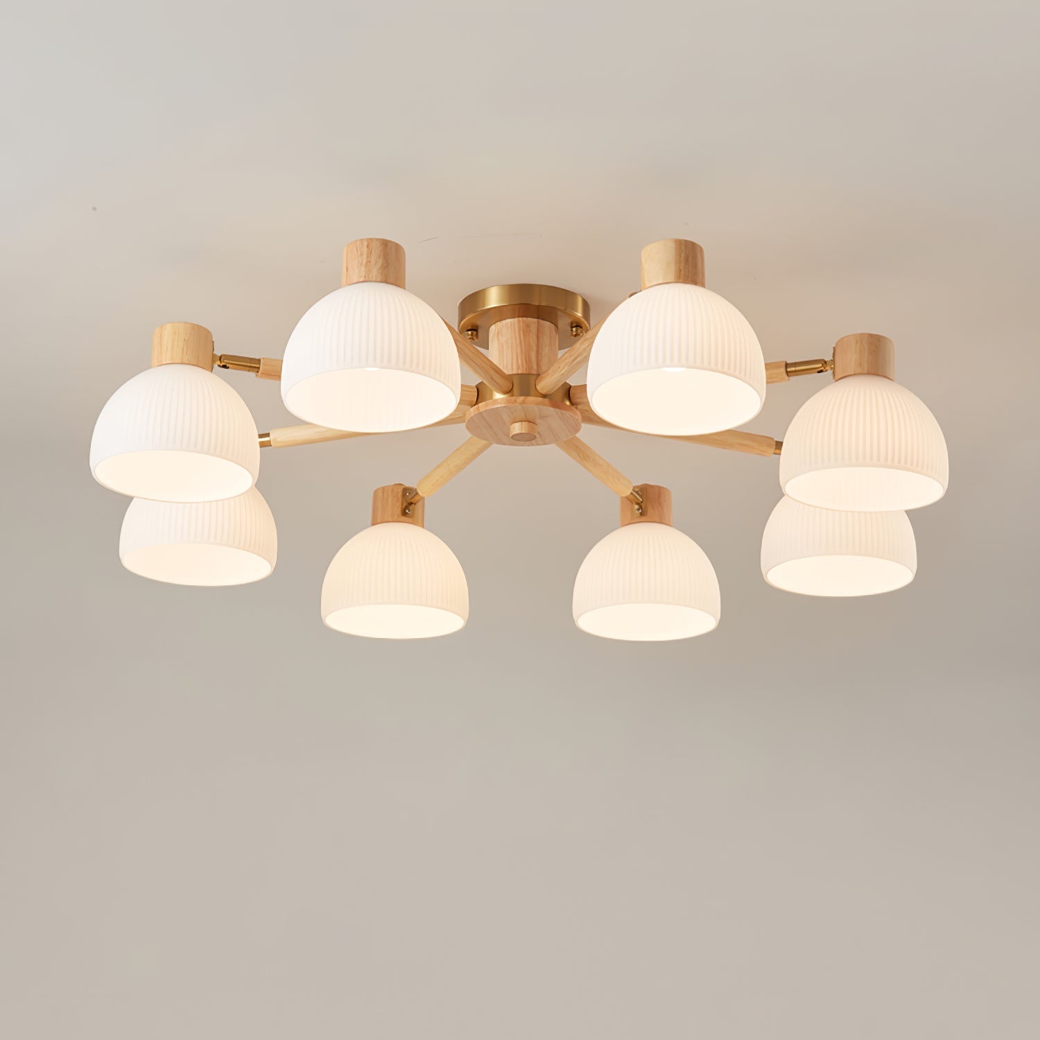 IgniteFlare™ Deckenleuchte – Industrieller Holz-Glas Kronleuchter mit warmem Licht