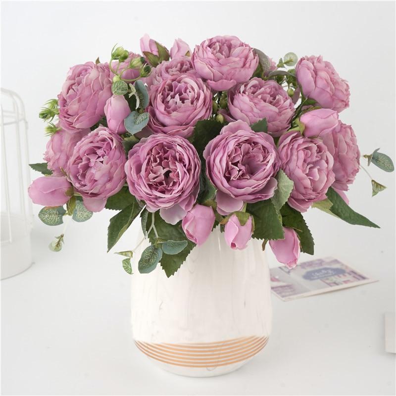 FloralVista™ – Eleganter künstlicher Pfingstrosenstrauß für stilvolle Dekoration