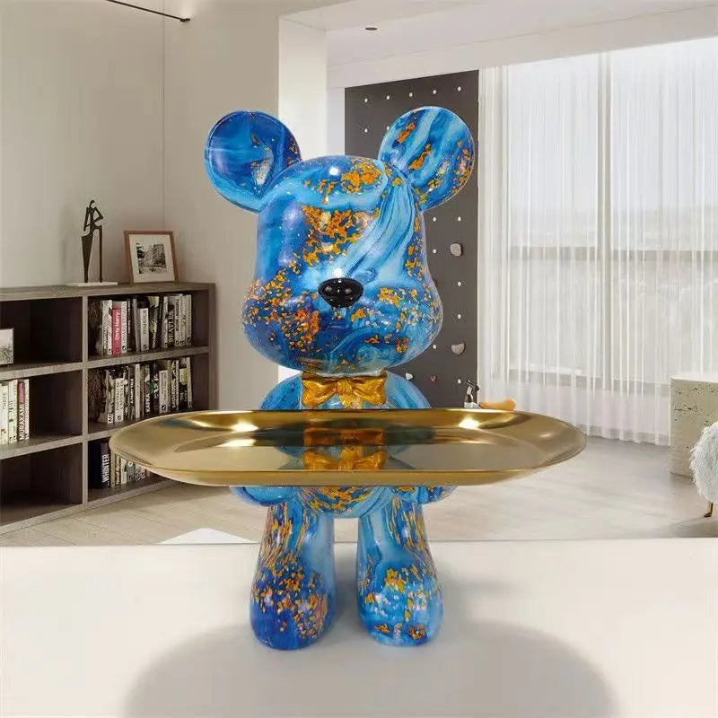 PawTag™ – Graffiti Bären Statue | Urbanes Street-Art Wohnaccessoire