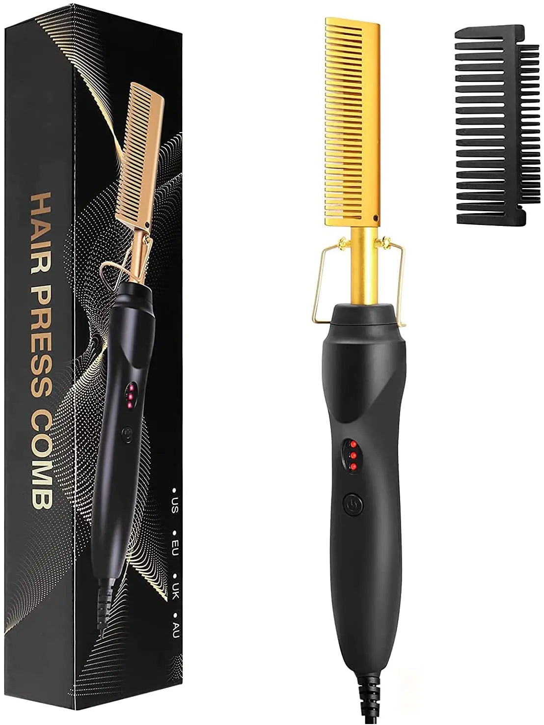 HeatMaster™ – Elektrischer Mini-Haarkamm & Bartstyler für unterwegs – 2-in-1 Styling