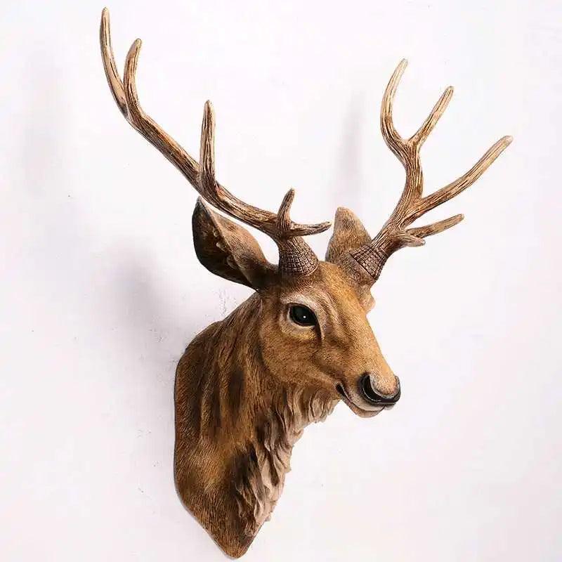 RoyalAntler™ Hirschkopf Wanddeko – Resin Hirsch Kopf 40×45 cm, moderne Wanddekoration, handgefertigt
