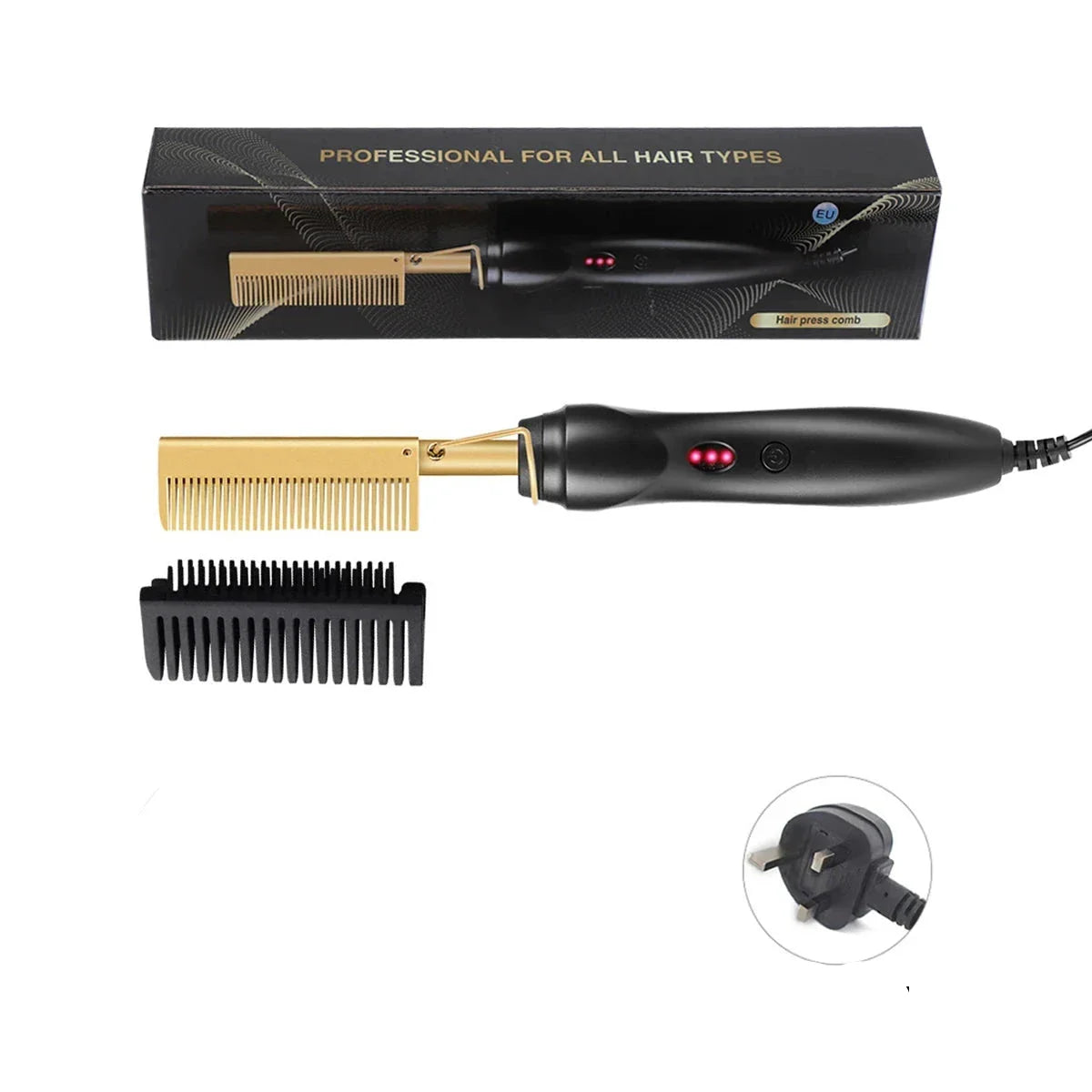 HeatMaster™ – Elektrischer Mini-Haarkamm & Bartstyler für unterwegs – 2-in-1 Styling