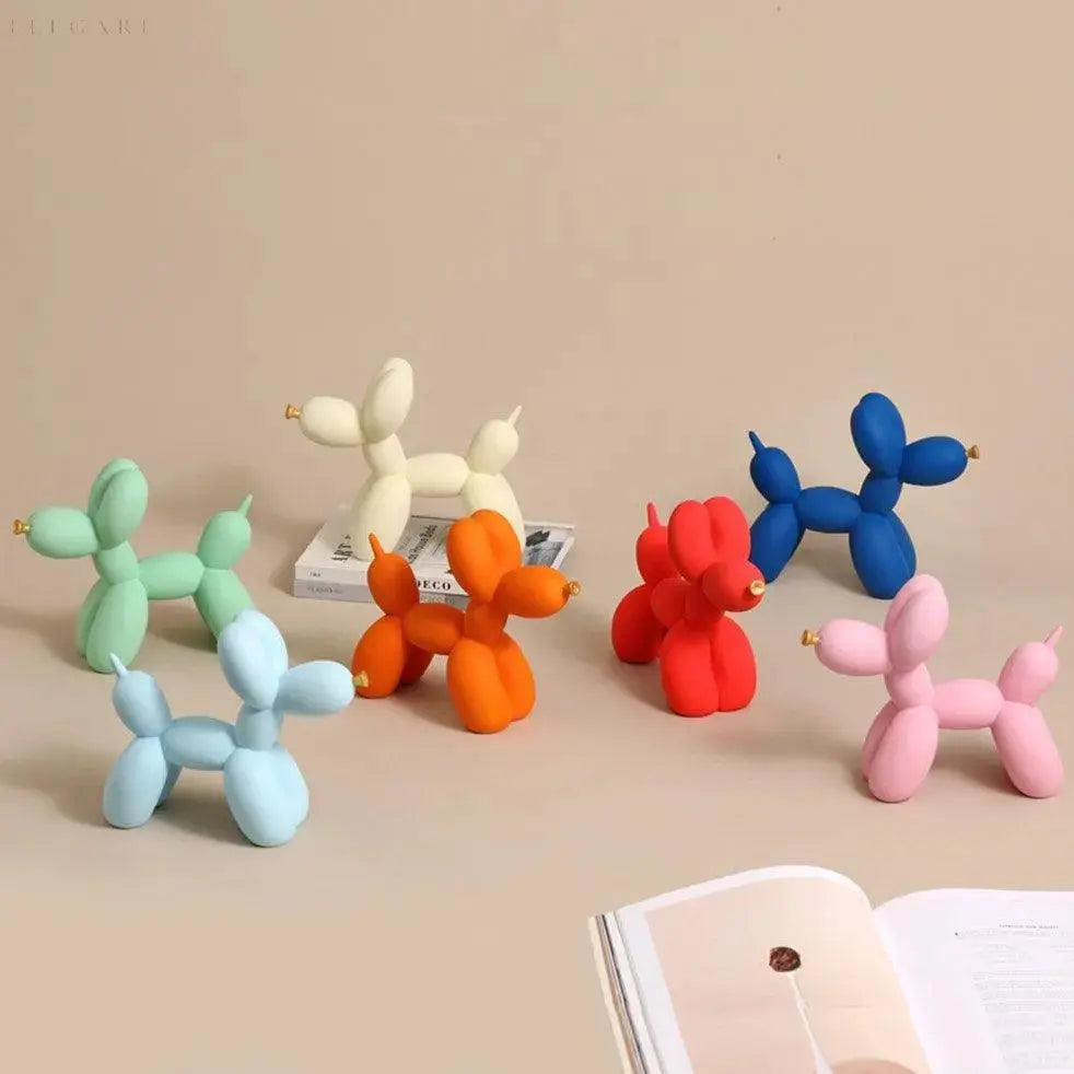 PuffGlow™ – Ballonhund-Skulptur mit goldener Schnauze im modernen Design