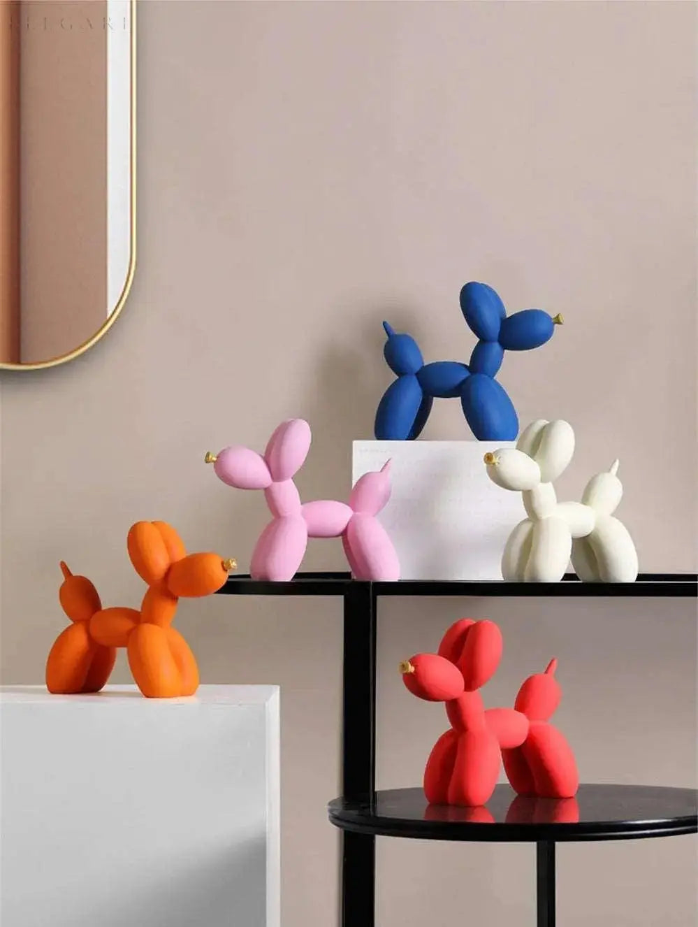PuffGlow™ – Ballonhund-Skulptur mit goldener Schnauze im modernen Design