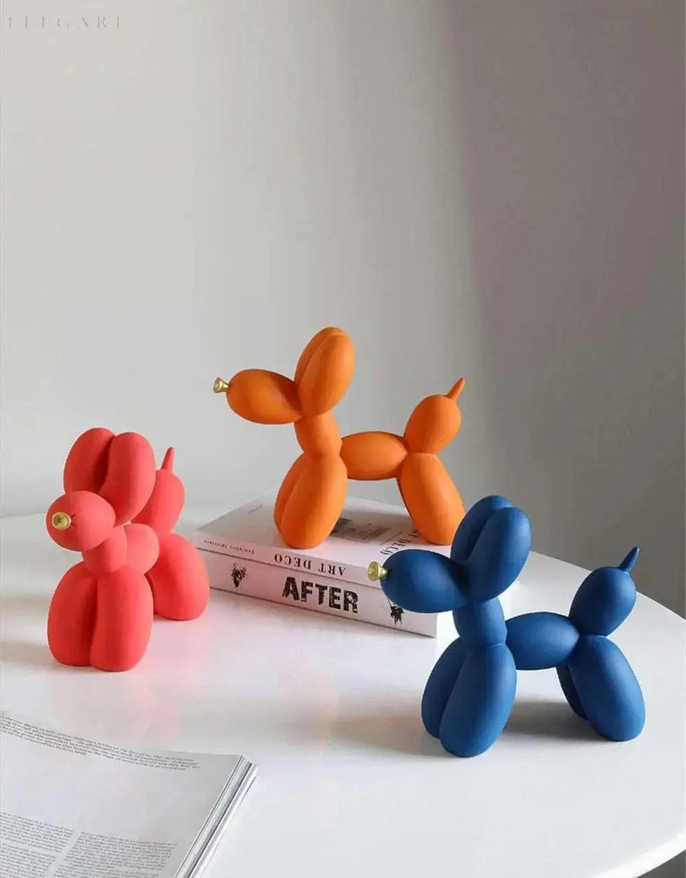 PuffGlow™ – Ballonhund-Skulptur mit goldener Schnauze im modernen Design