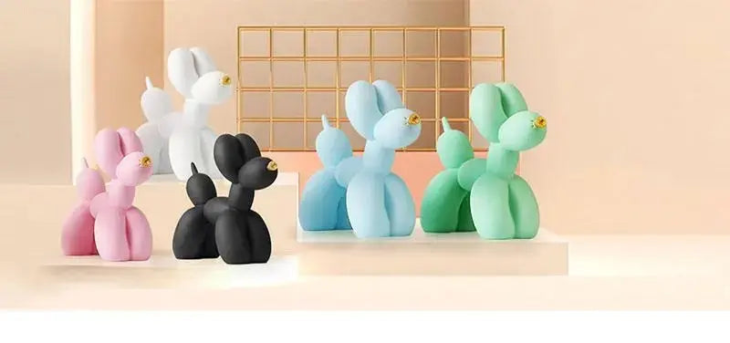 PuffGlow™ – Ballonhund-Skulptur mit goldener Schnauze im modernen Design