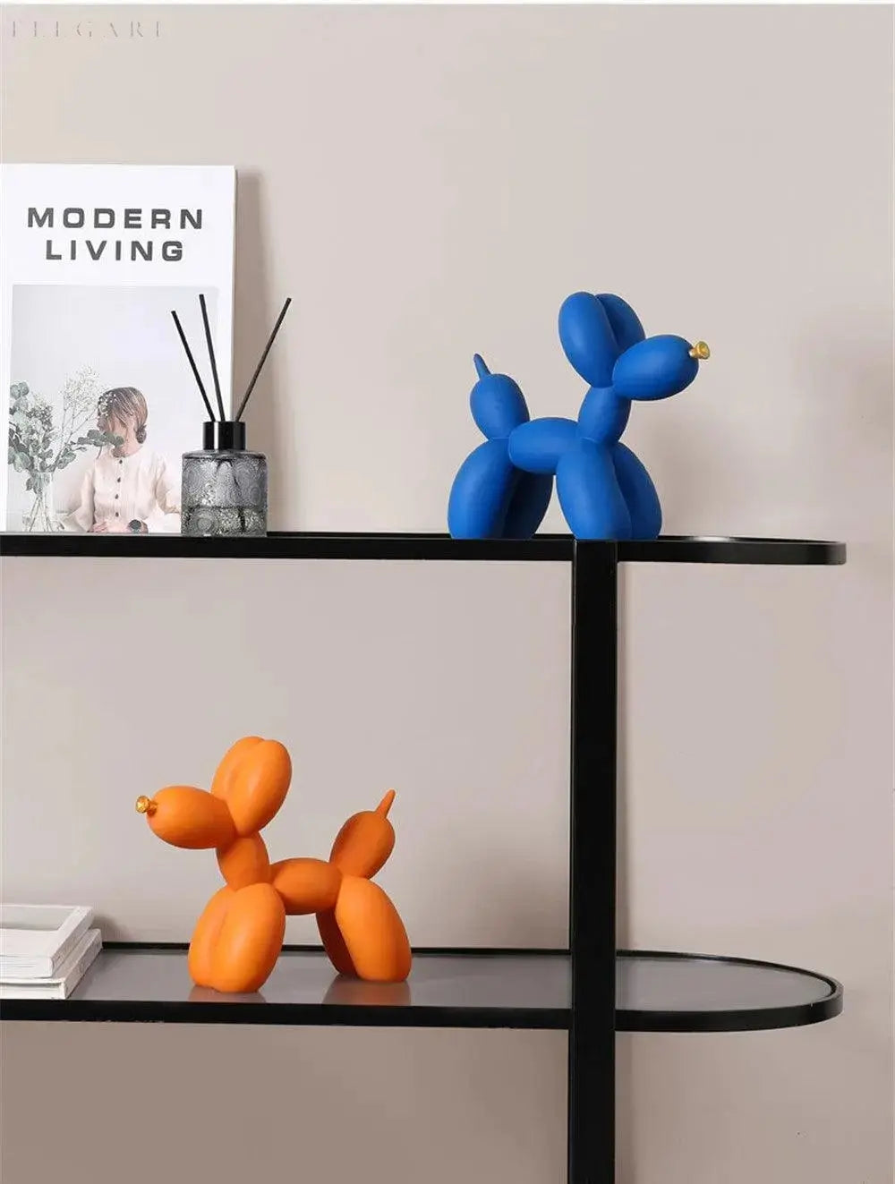 PuffGlow™ – Ballonhund-Skulptur mit goldener Schnauze im modernen Design