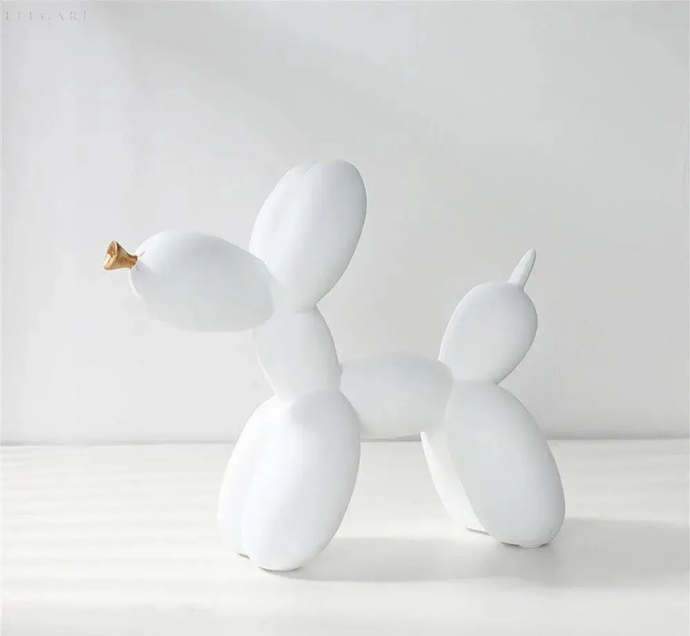 PuffGlow™ – Ballonhund-Skulptur mit goldener Schnauze im modernen Design