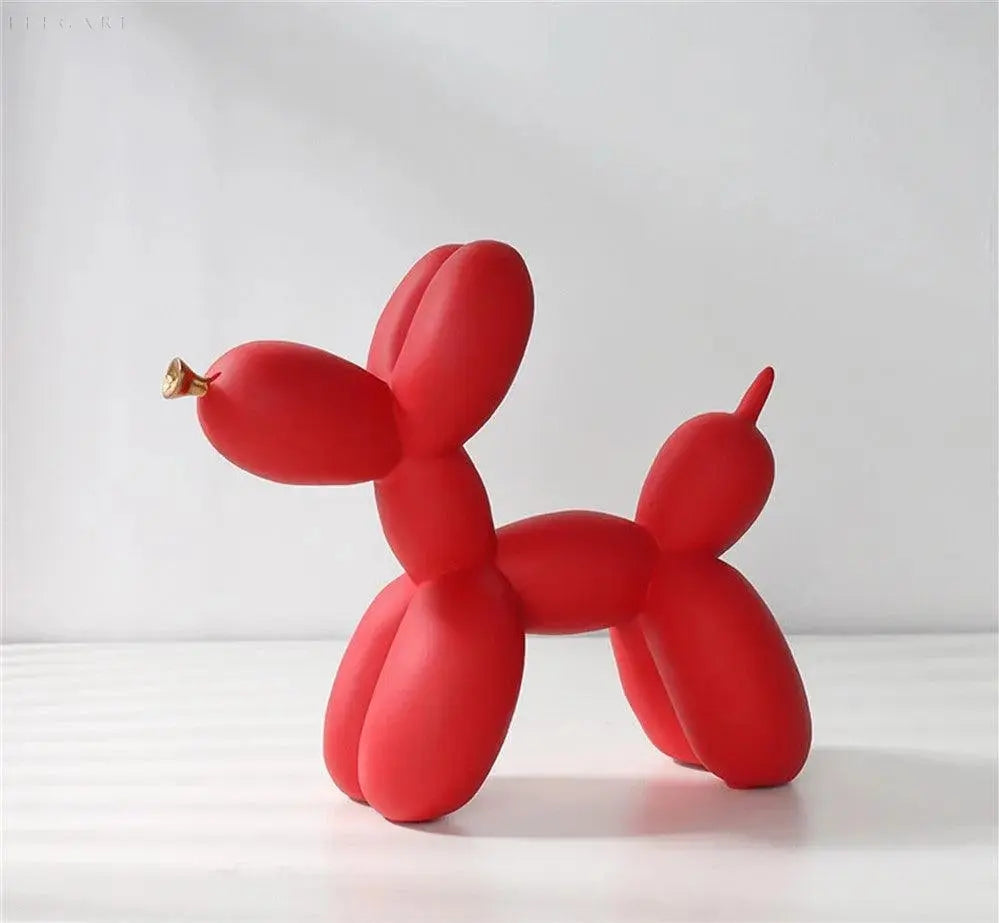 PuffGlow™ – Ballonhund-Skulptur mit goldener Schnauze im modernen Design