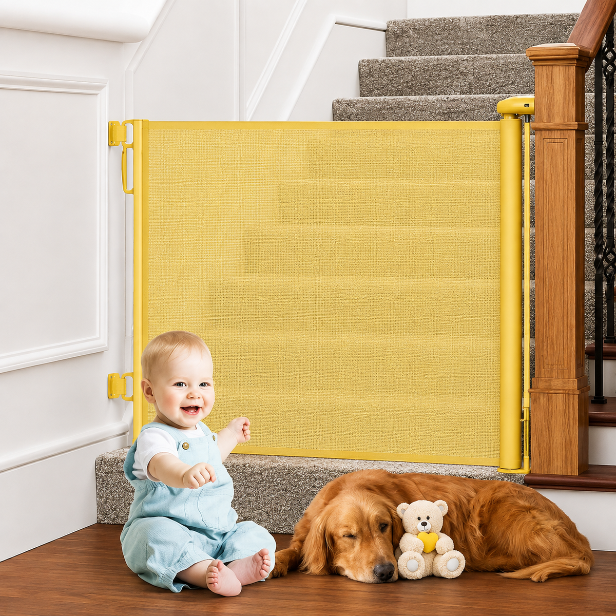 HavenGate™ Retractable Safety Gate – Ausziehbares Sicherheitsgitter für Kinder & Haustiere, bis 140 cm