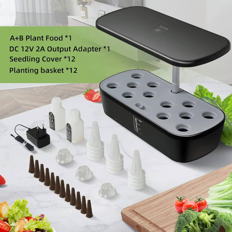 HydroBloom™ – Indoor Hydroponisches Gartensystem mit 12 Pflanzplätzen | Kräuter & Gemüse ganzjährig anbauen