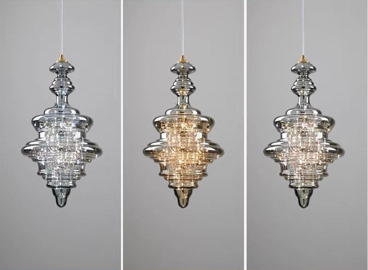 NebulaGlow™ Pendelleuchte – Elegante graue Glas-Hängelampe mit Messing für Esszimmer & Küche (LED)