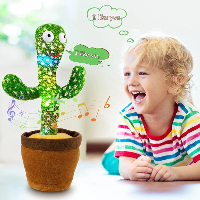 CactusTalk™ – Interaktives sprechendes Kaktus-Plüschtier | Tanzendes Kuscheltier mit Licht & Sound für Kinder