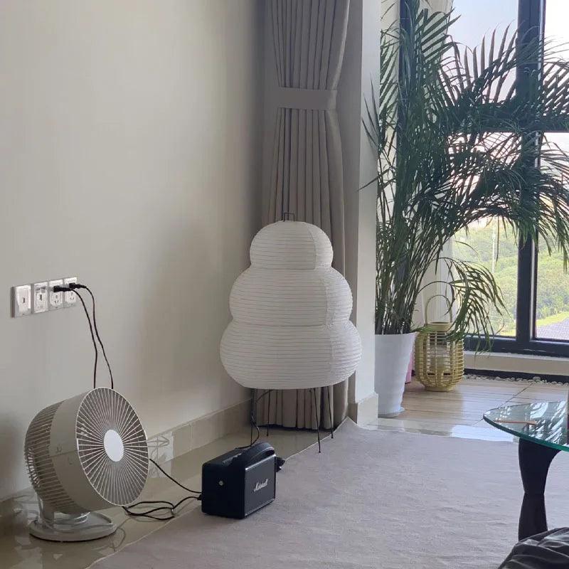 AkariBeam™ Japandi LED Tischlampe aus Reispapier – Sanftes Licht für modernes Wohnen