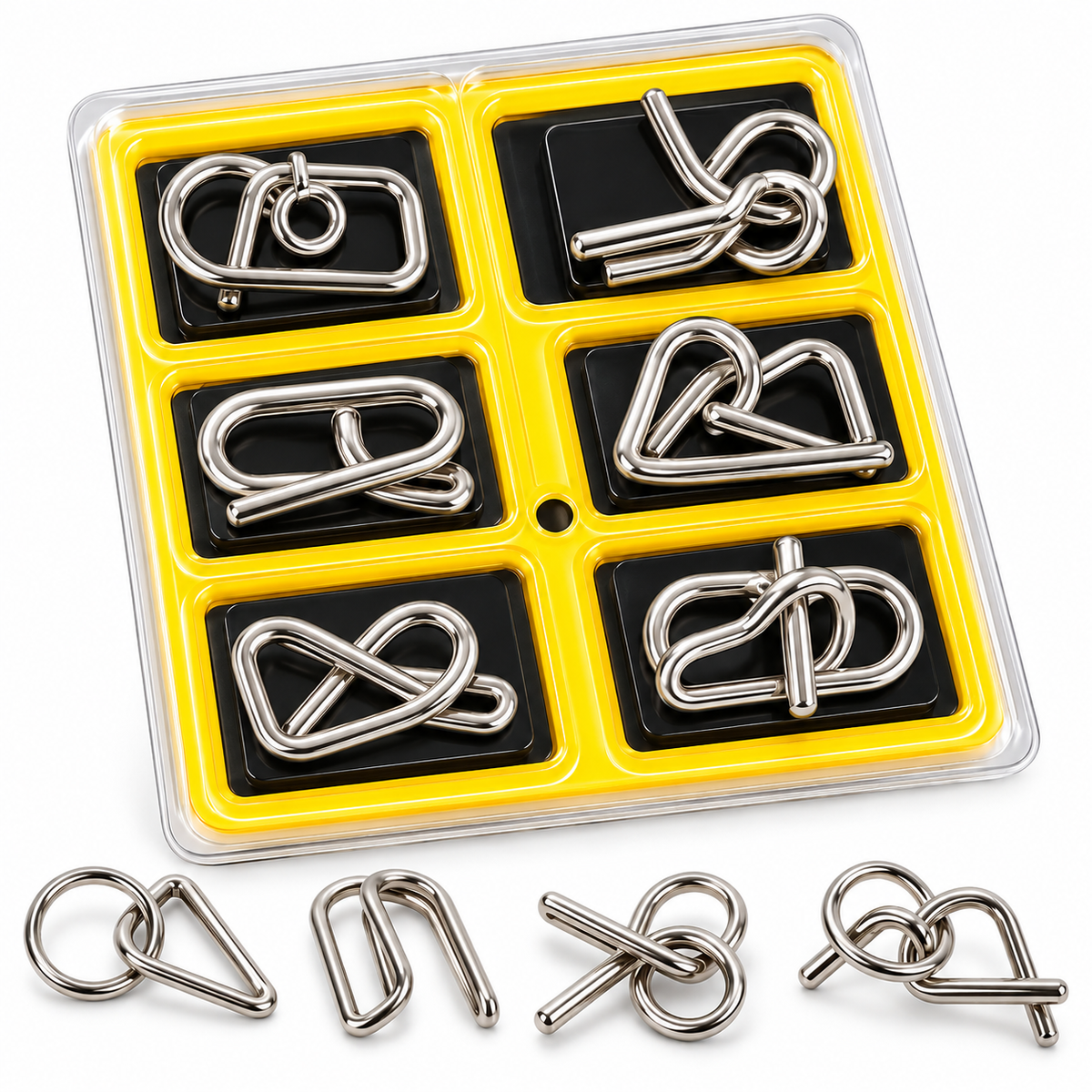 LogicCraft™ Metall Knobelspiel Set – 36 Rätsel, Lernspielzeug für Kinder ab 6 Jahren, Denkspiele & Logiktraining