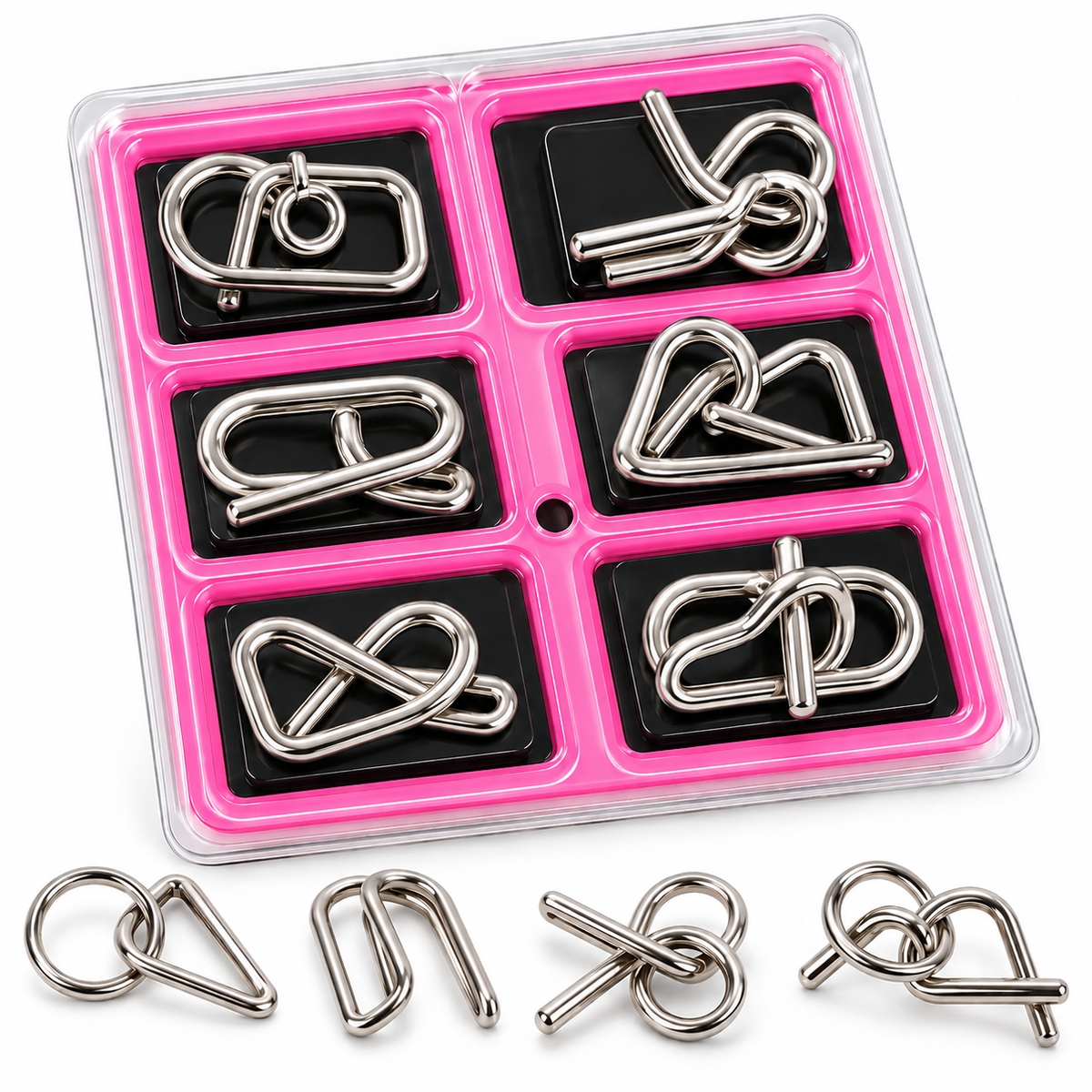 LogicCraft™ Metall Knobelspiel Set – 36 Rätsel, Lernspielzeug für Kinder ab 6 Jahren, Denkspiele & Logiktraining