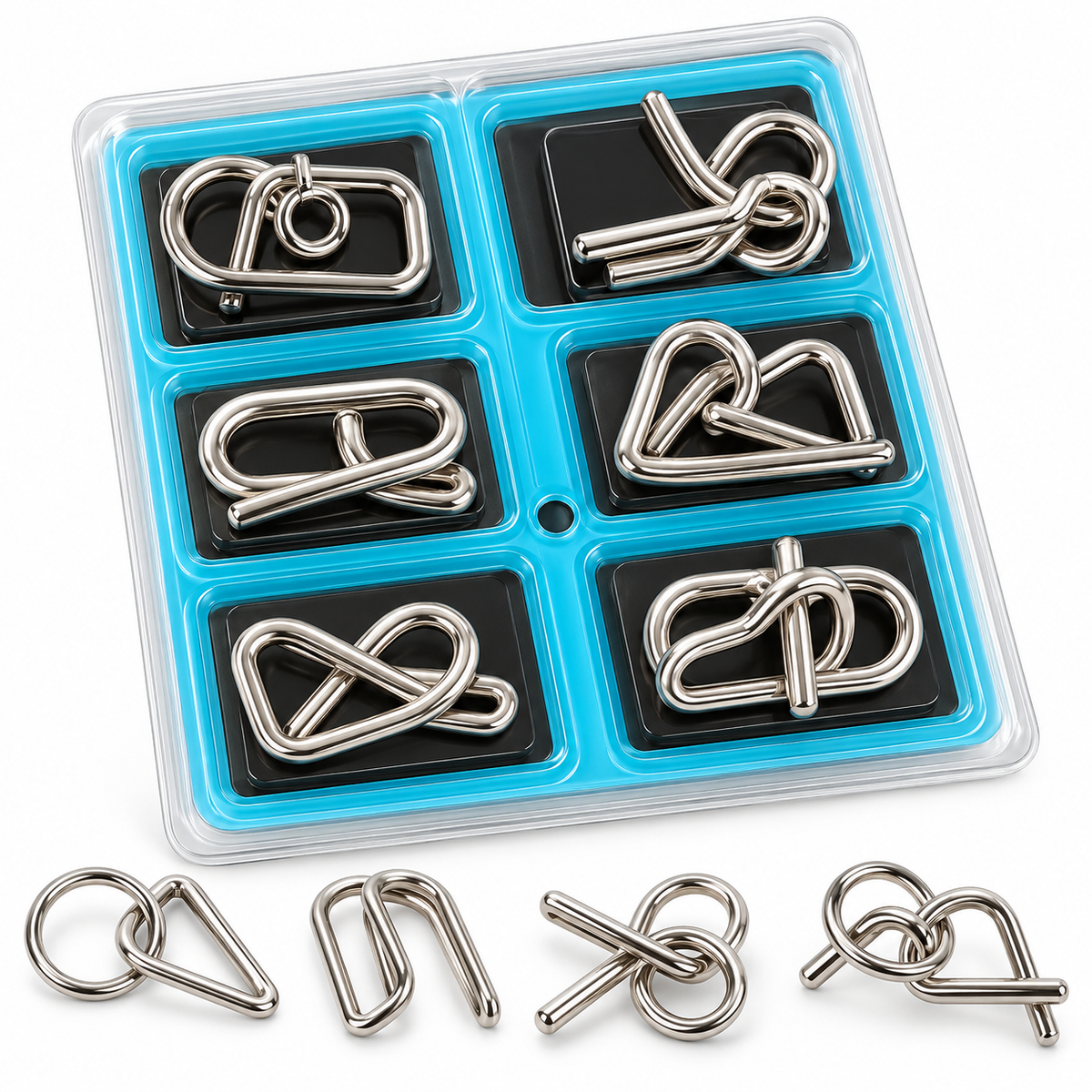 LogicCraft™ Metall Knobelspiel Set – 36 Rätsel, Lernspielzeug für Kinder ab 6 Jahren, Denkspiele & Logiktraining