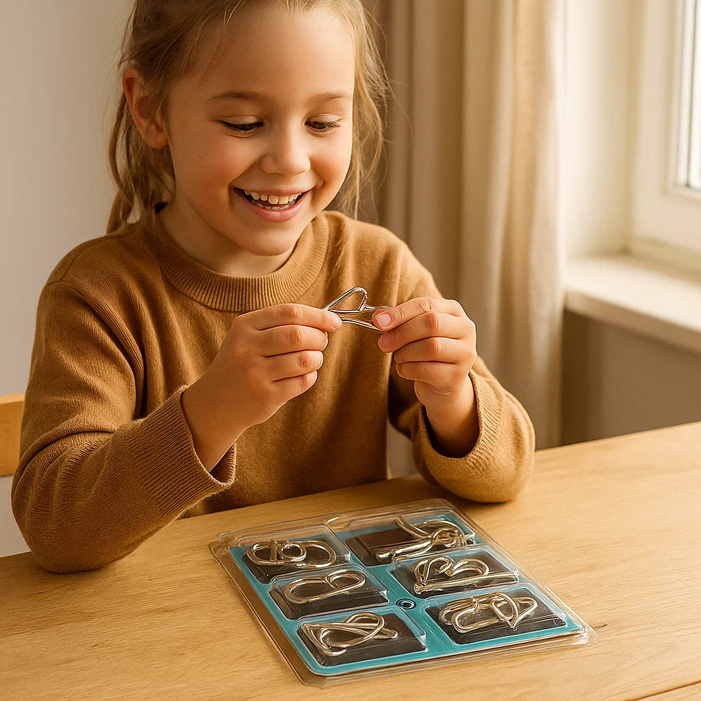 LogicCraft™ Metall Knobelspiel Set – 36 Rätsel, Lernspielzeug für Kinder ab 6 Jahren, Denkspiele & Logiktraining