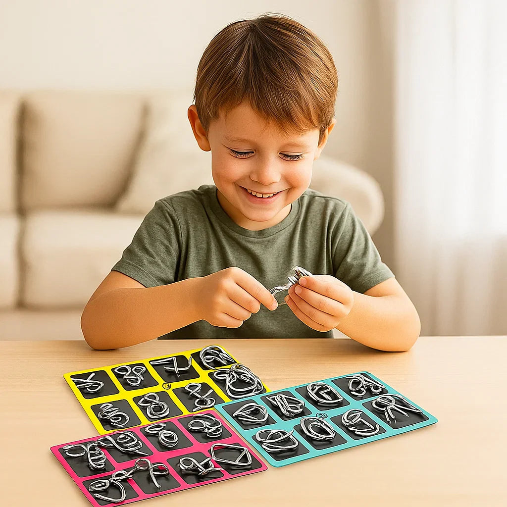 LogicCraft™ Metall Knobelspiel Set – 36 Rätsel, Lernspielzeug für Kinder ab 6 Jahren, Denkspiele & Logiktraining