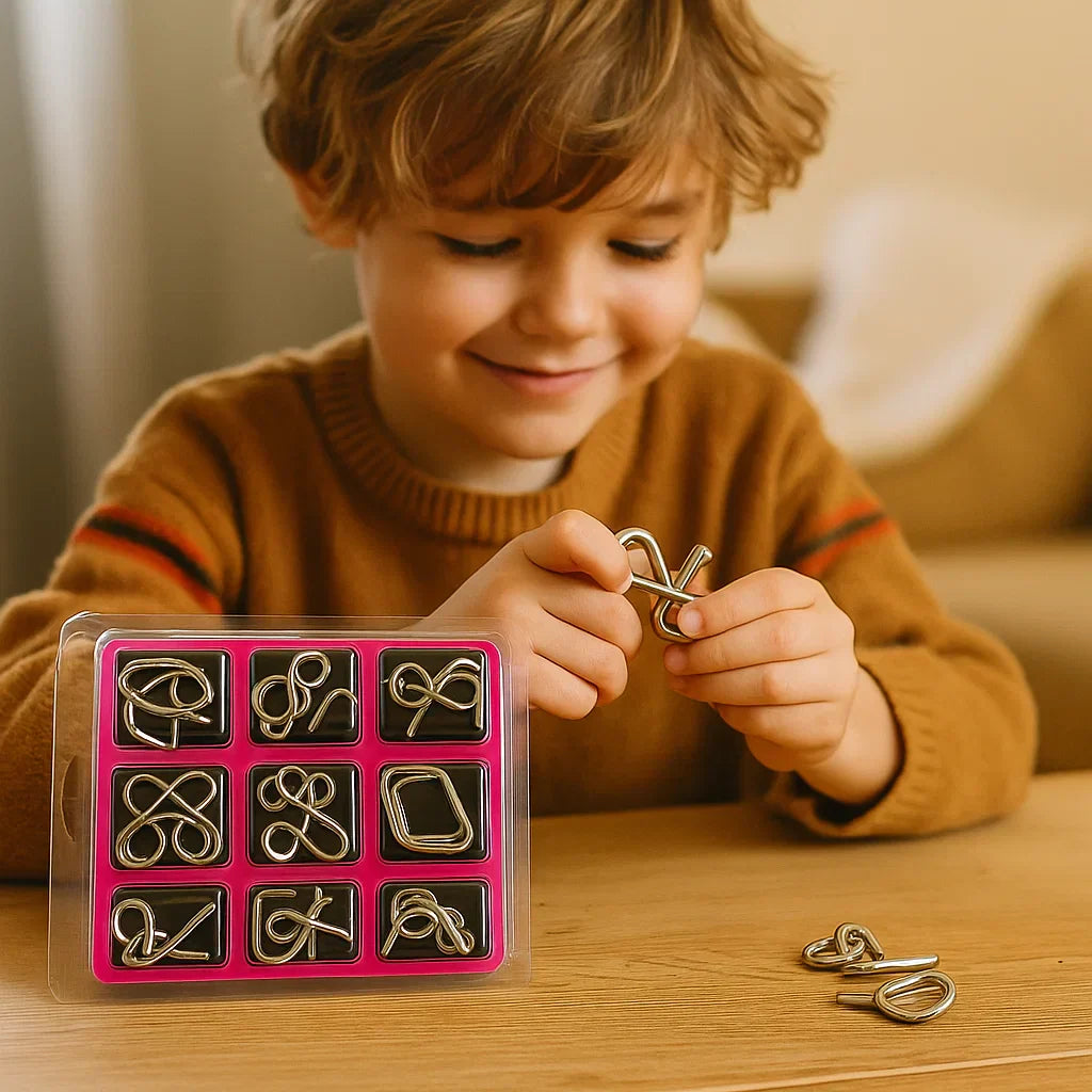 LogicCraft™ Metall Knobelspiel Set – 36 Rätsel, Lernspielzeug für Kinder ab 6 Jahren, Denkspiele & Logiktraining