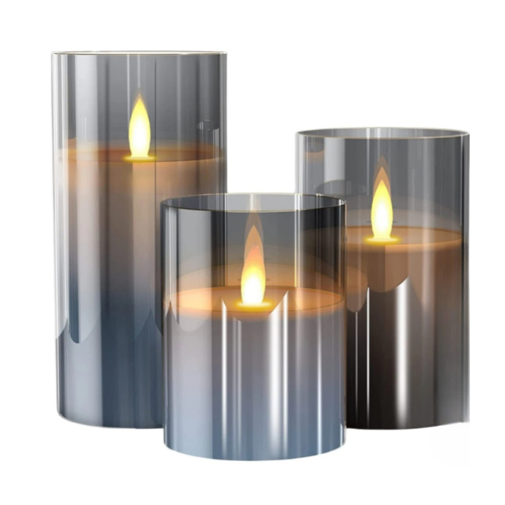 LuminaGlow™ – Elegantes LED Kerzenhalter-Set ohne Flamme mit Fernbedienung & Timer