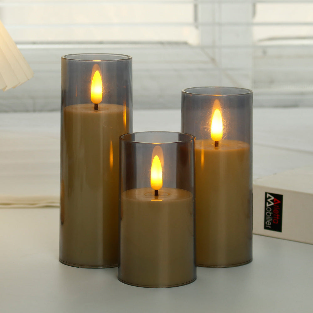 LuminaGlow™ – Elegantes LED Kerzenhalter-Set ohne Flamme mit Fernbedienung & Timer