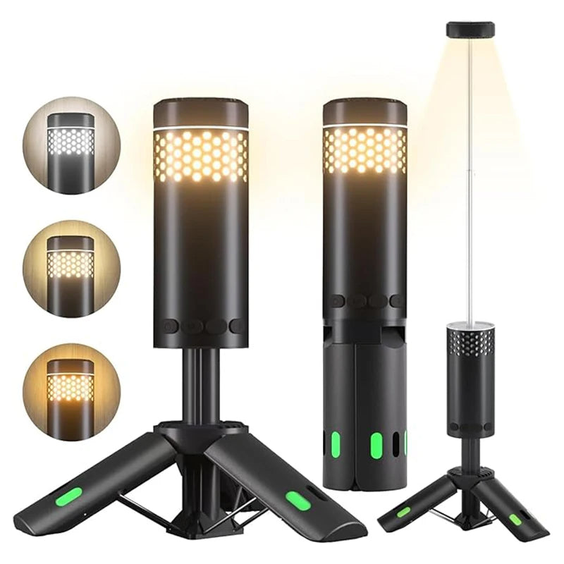 LuminaTripod™ Wiederaufladbare LED Campinglaterne – Outdoor-Leuchte mit Stativ & Powerbank