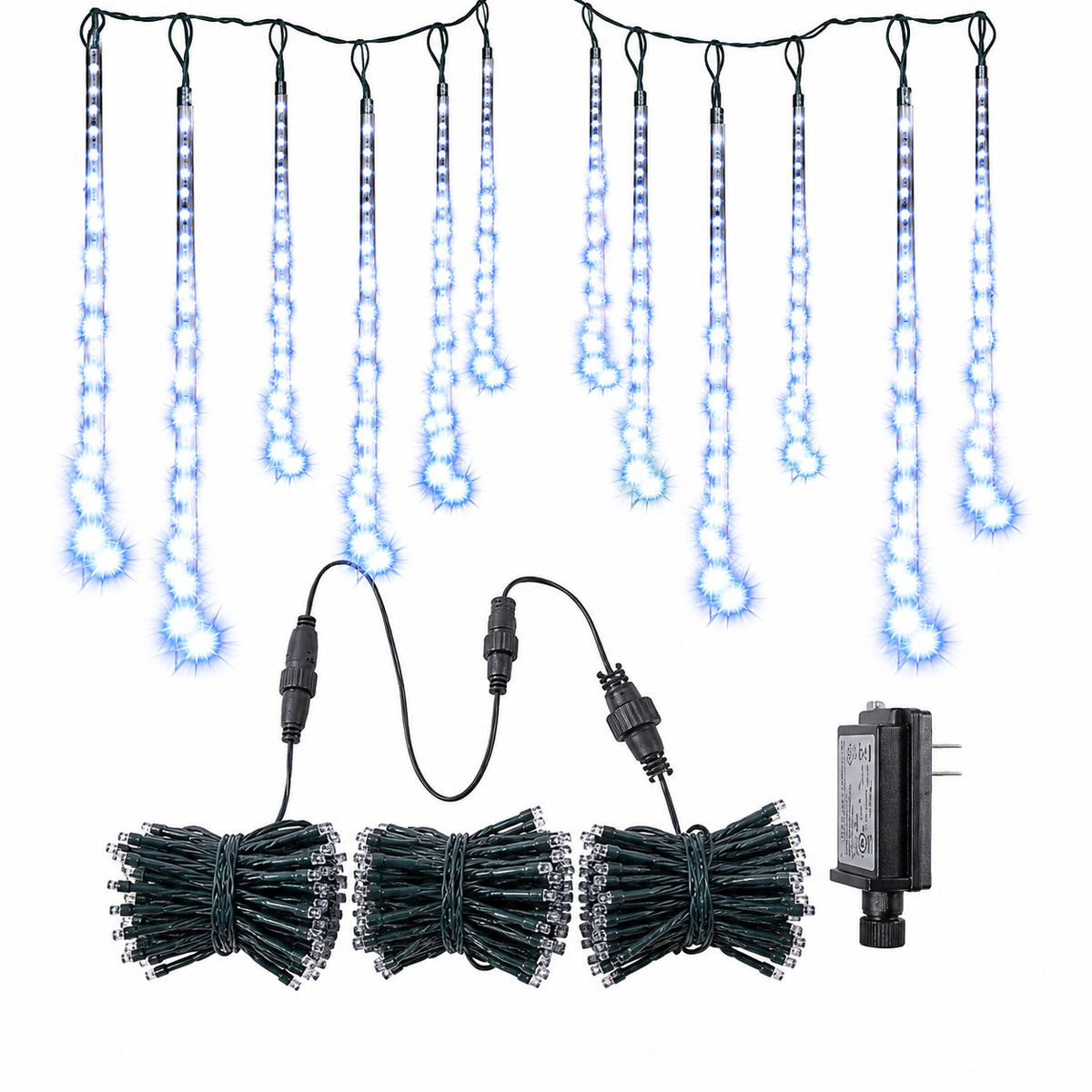 Luminara™ LED Meteor Lichterkette – Outdoor Lichterkette mit Sternschnuppen-Effekt für Garten & Events - Less Goods