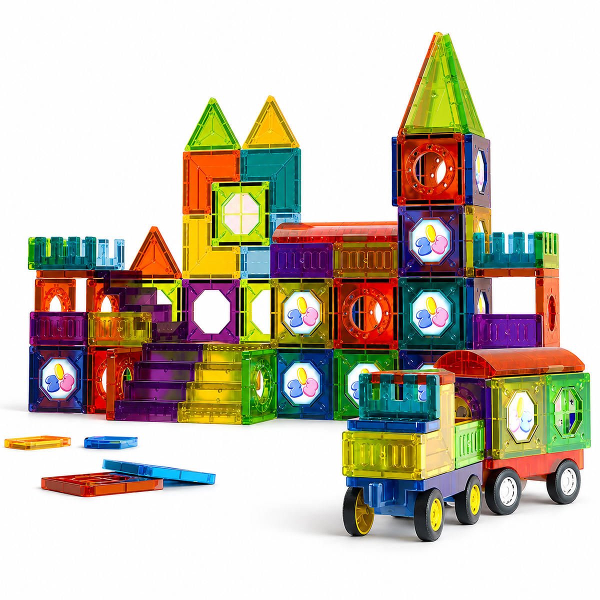 Magnetic Building Blocks Set™ – Magnetisches Baukasten-Set mit LED-Lichtern (45–200 Teile, STEM Lernspielzeug ab 3 Jahren)