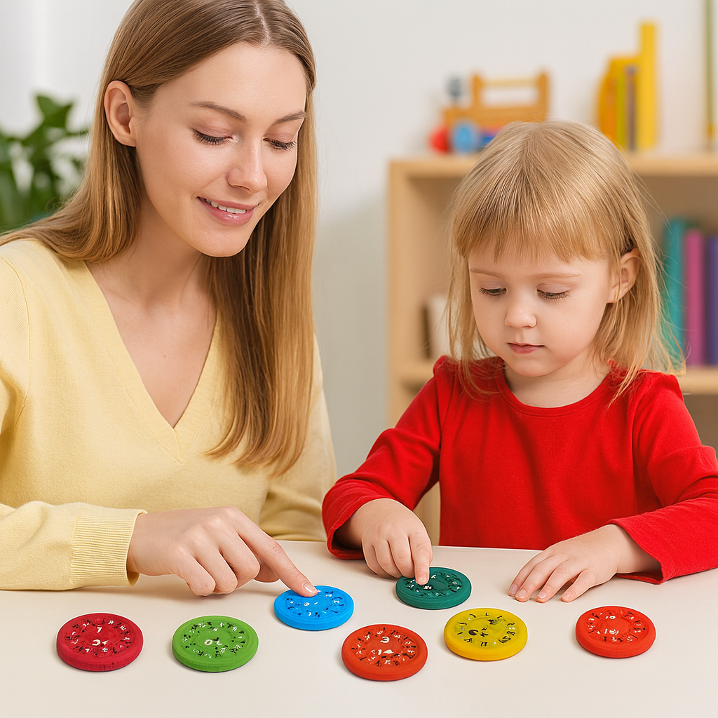 MathSphere™ Mathe-Lern Fidget Spinner – Farbenfrohes Rechenspiel für Kinder