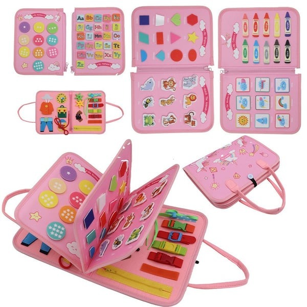 Montessori Educational Book™ – Interaktives Lernbuch aus Filz zur Förderung der Feinmotorik & Alltagsfähigkeiten für Kinder (ab 1 Jahr)