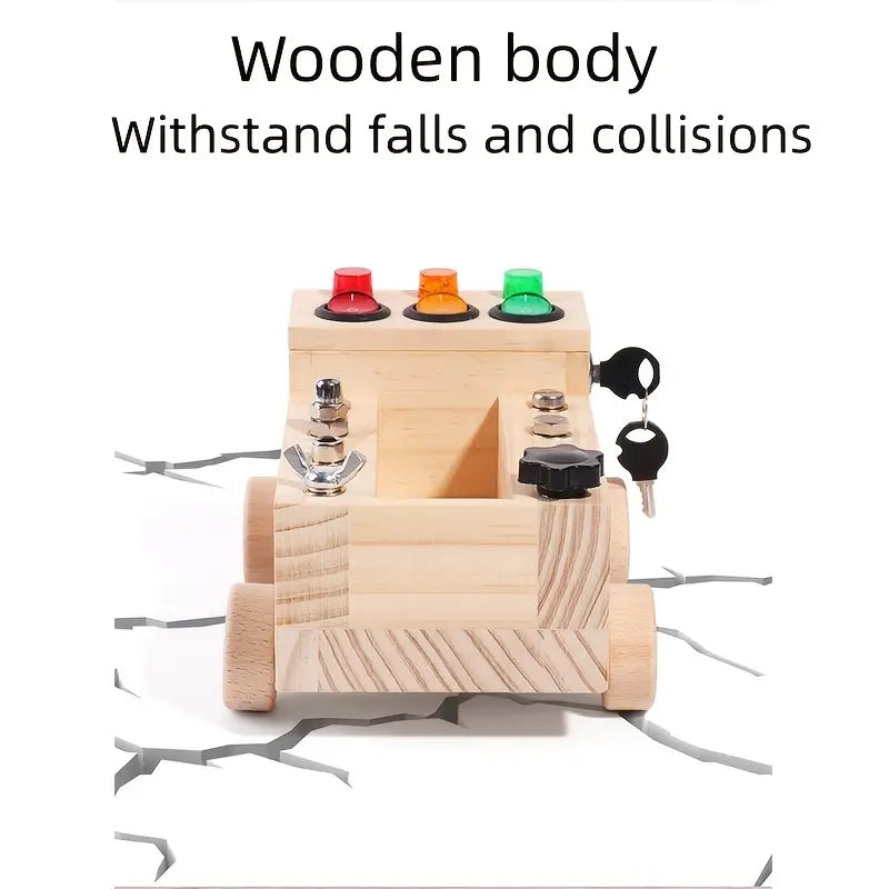 Montessori Magic™ Aktivitätsboard – LED Lernbrett aus Holz für Motorik & Kreativität (3–12 Jahre)
