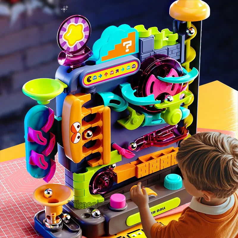 Montessori Multi-Layer Track Adventure™ – Pädagogisches Lernspielzeug für Kinder (3–5 Jahre) | Interaktive Kugelbahn zur Förderung der Motorik & Kreativität