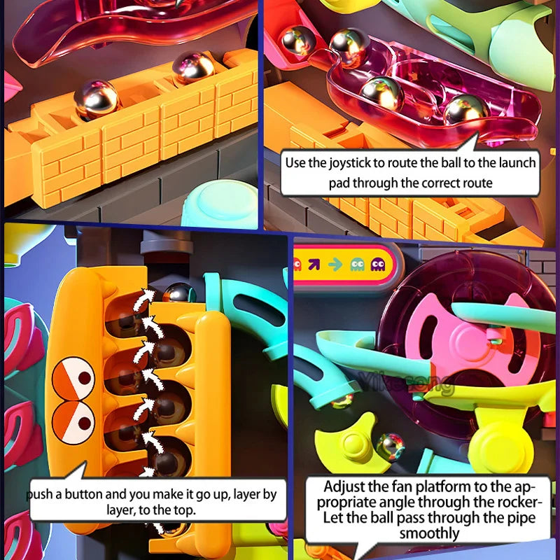 Montessori Multi-Layer Track Adventure™ – Pädagogisches Lernspielzeug für Kinder (3–5 Jahre) | Interaktive Kugelbahn zur Förderung der Motorik & Kreativität