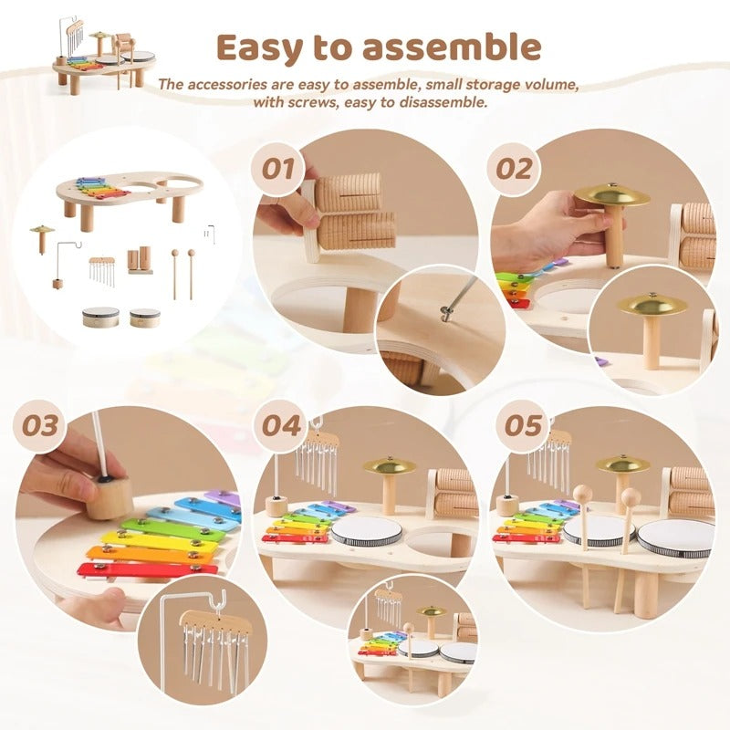 Melodiny™ Musikset aus Holz – Xylophon & Instrumente für Babys ab 12 Monaten, motorikfördernd