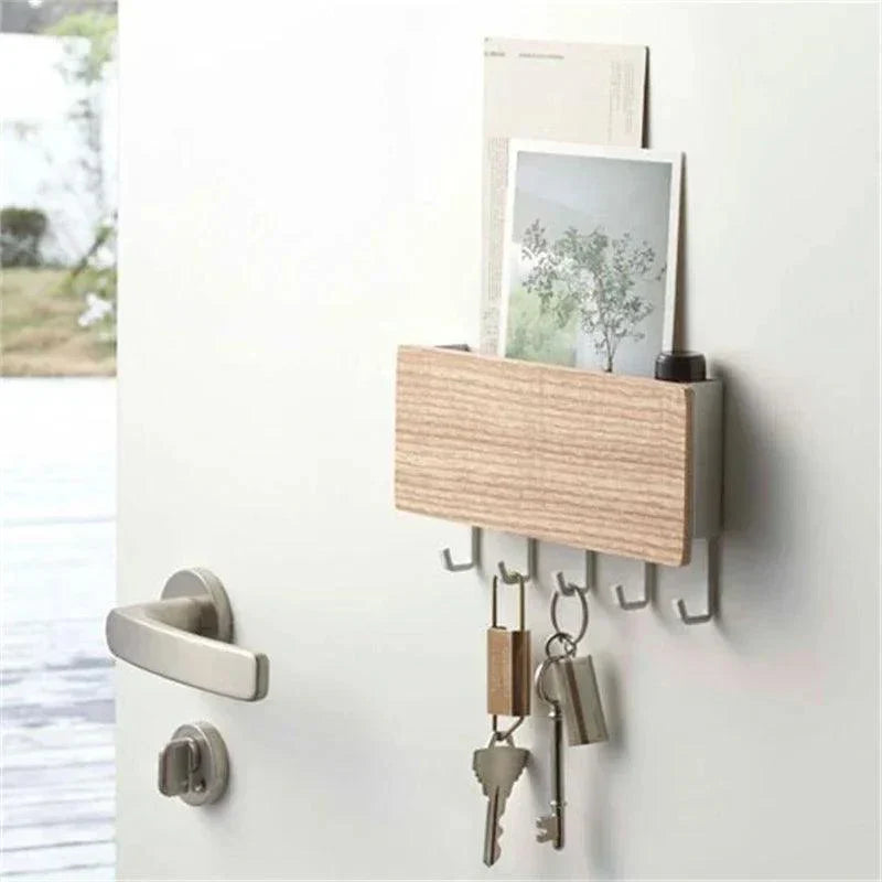 KeyNest™ Schlüsselhalter – Wand-Schlüsselaufbewahrung aus Bambus & ABS im modernen Design