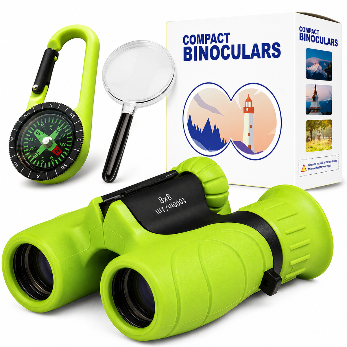 NatureScope™ Kinder Fernglas – 8×21, robust & leicht, Outdoor Abenteuer Fernglas für Kinder - Less Goods
