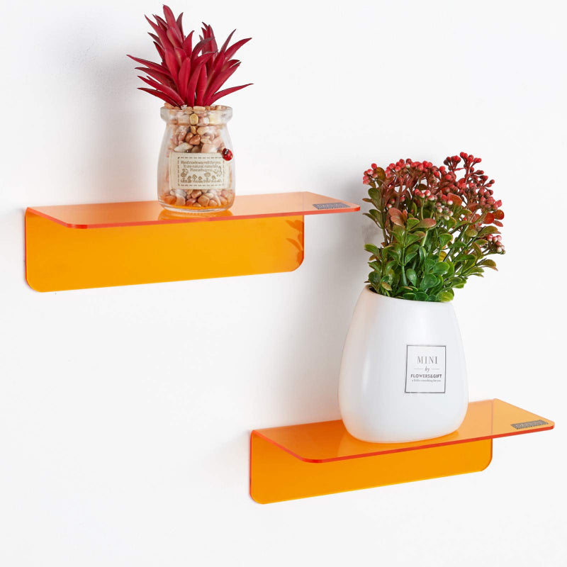NeonAura™ – Moderne schwebende Acryl-Wandregale im 2er-Set | Farbenfroh & platzsparend