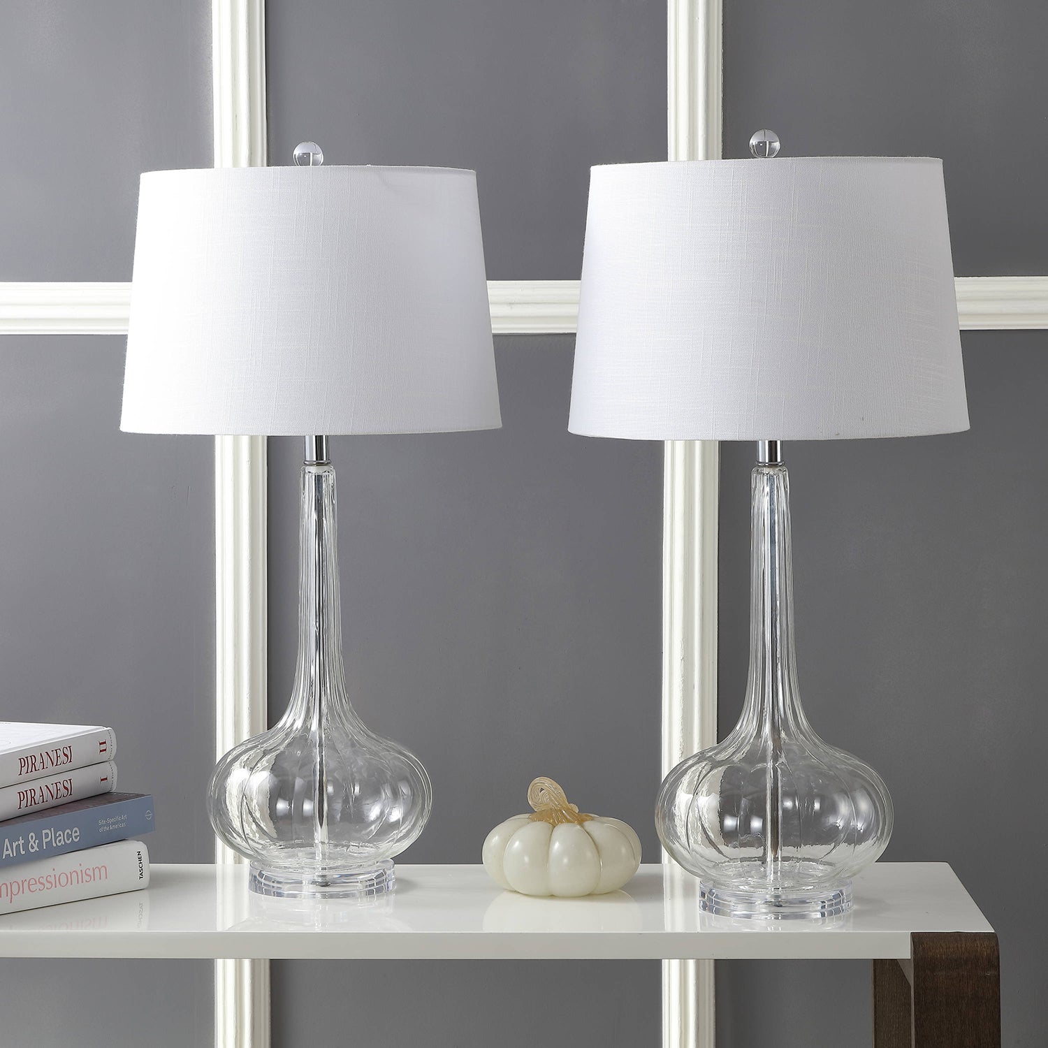 PureGlow™ Tischlampe – Elegante Keramik-Designlampe mit weißem Stoffschirm
