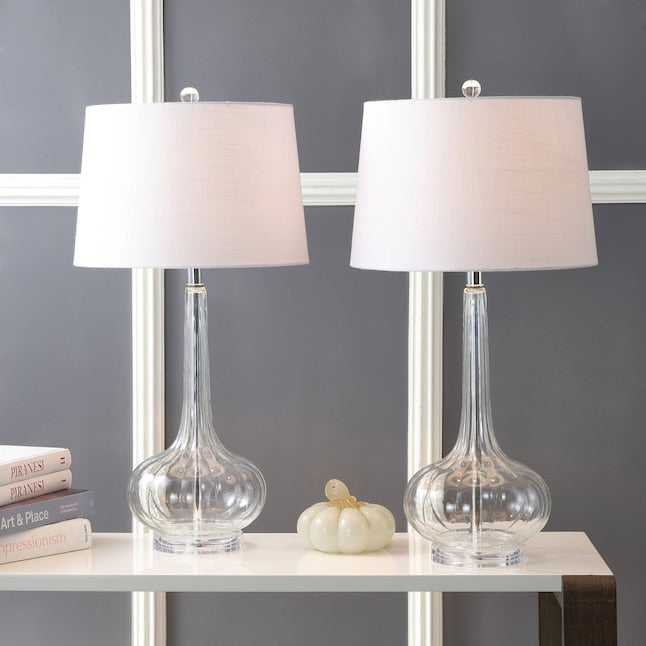 PureGlow™ Tischlampe – Elegante Keramik-Designlampe mit weißem Stoffschirm