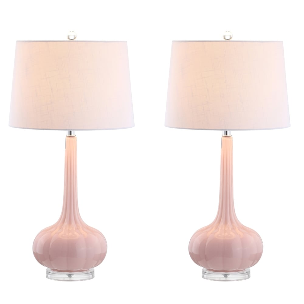 PureGlow™ Tischlampe – Elegante Keramik-Designlampe mit weißem Stoffschirm