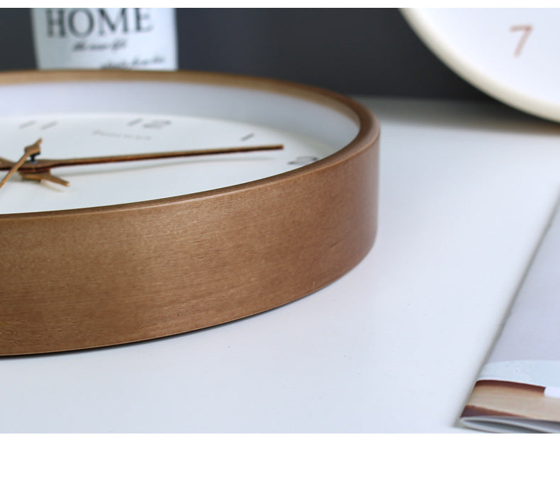 TimberClock™ – Runde Analoge Wanduhr aus Massivholz, Naturdesign, 30 cm