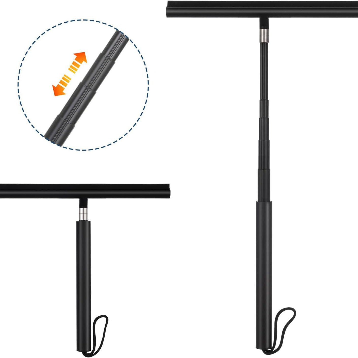GlideMaster™ – Teleskop-Duschabzieher für streifenfreie Glas- & Badreinigung
