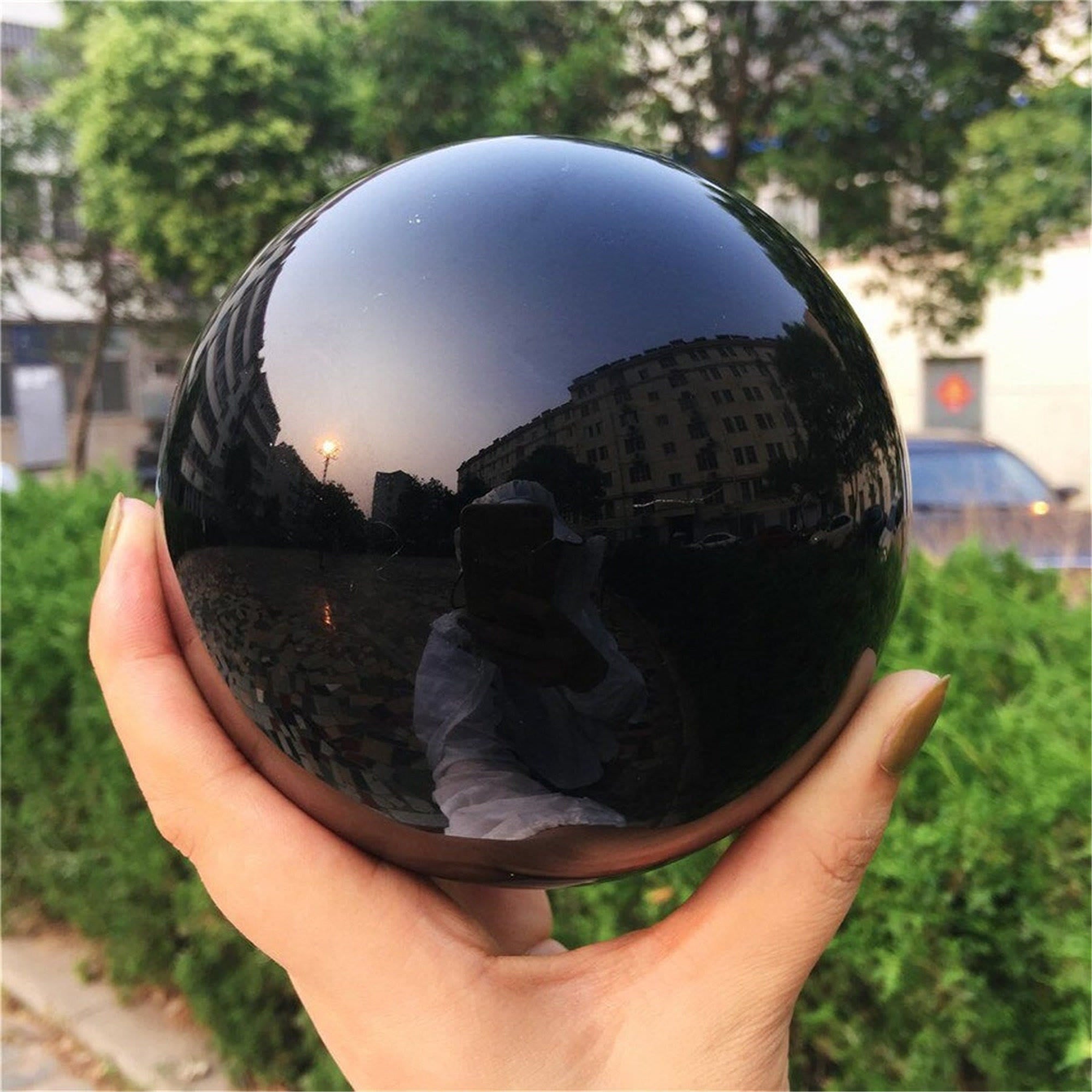ObsidianSphere™ – Natürliche Obsidian Kristallkugel für Energie, Balance & Dekoration